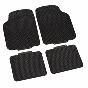 Tapis Voiture Universel Caoutchouc Tapis Automobile 4 Pièces Noirs